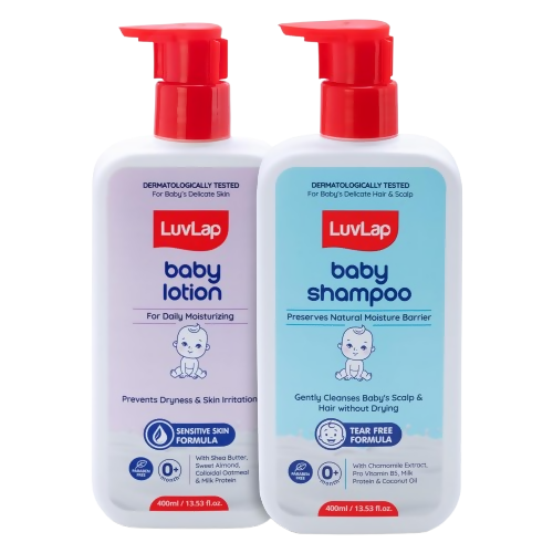 LuvLap Baby Shampoo + Baby Lotion Combo Set | Grocsy