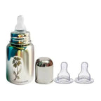 Goodmunchkins Stainless Steel Feeding Rustfree Bottle with 2 Anti Colic Silicone Nipple For Kids 150 ml | Grocsy