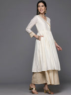 Ahalyaa Women's Traditional wear Ethnic Dress - Off White | Grocsy