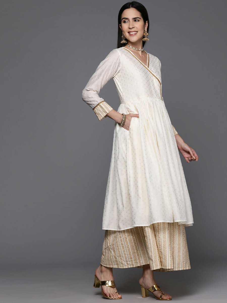 Ahalyaa Women's Traditional wear Ethnic Dress - Off White | Grocsy