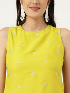 Joban Fashion Mustard Rayon and Embroidered Work Straight Kurta Bottom Set | Grocsy