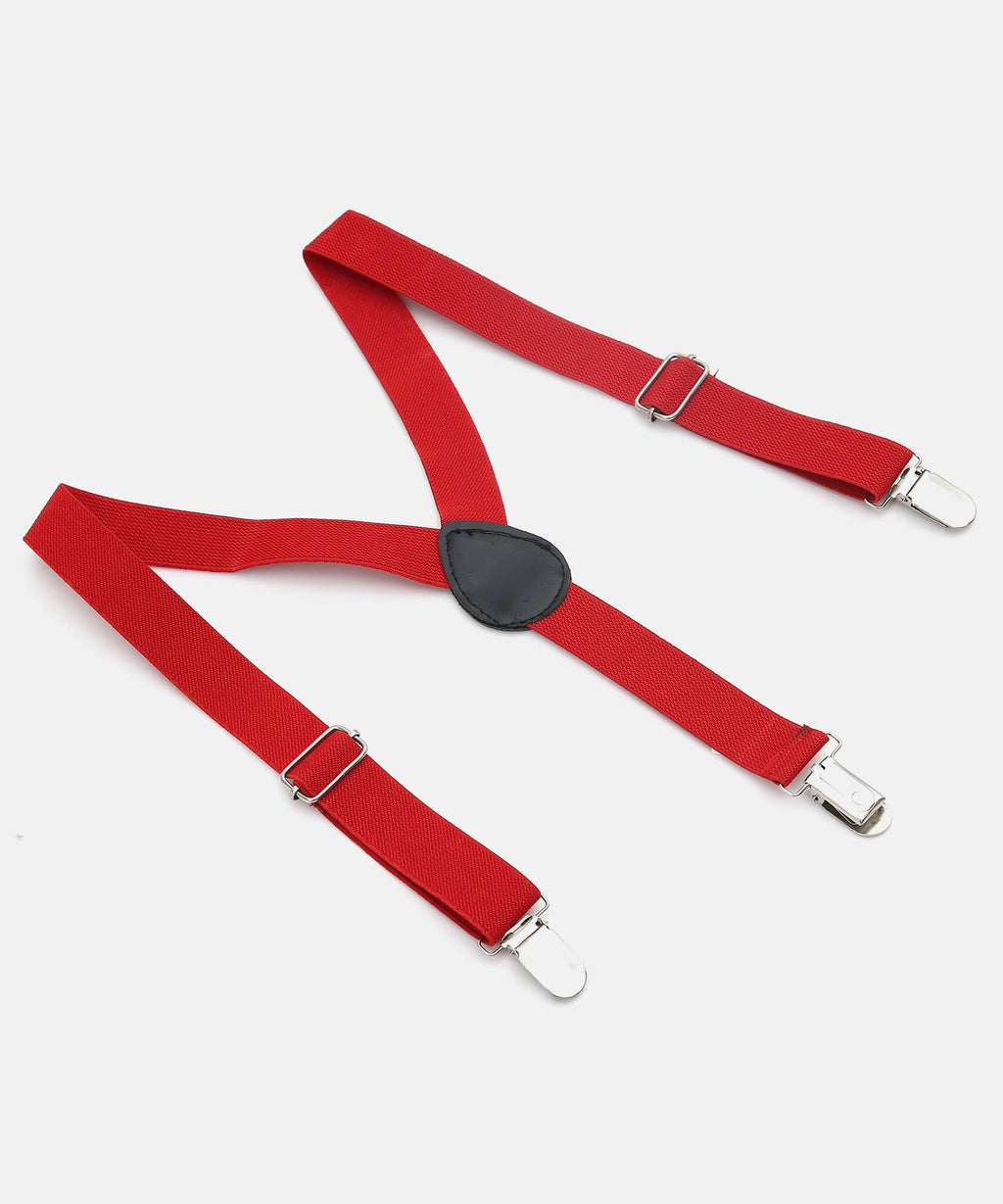 Manet Boys Solid Suspenders - Red | Grocsy
