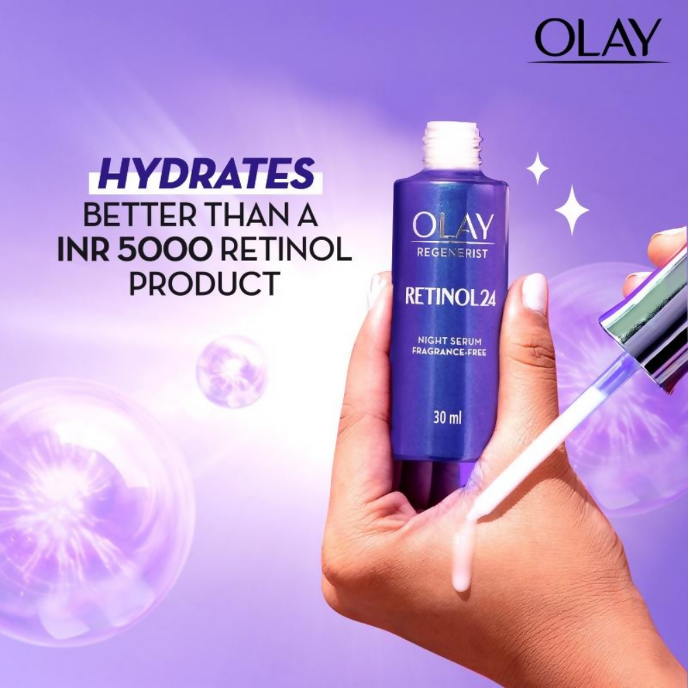 Olay Retinol Kit For Overnight Repair - Serum With Free Cleanser | Grocsy