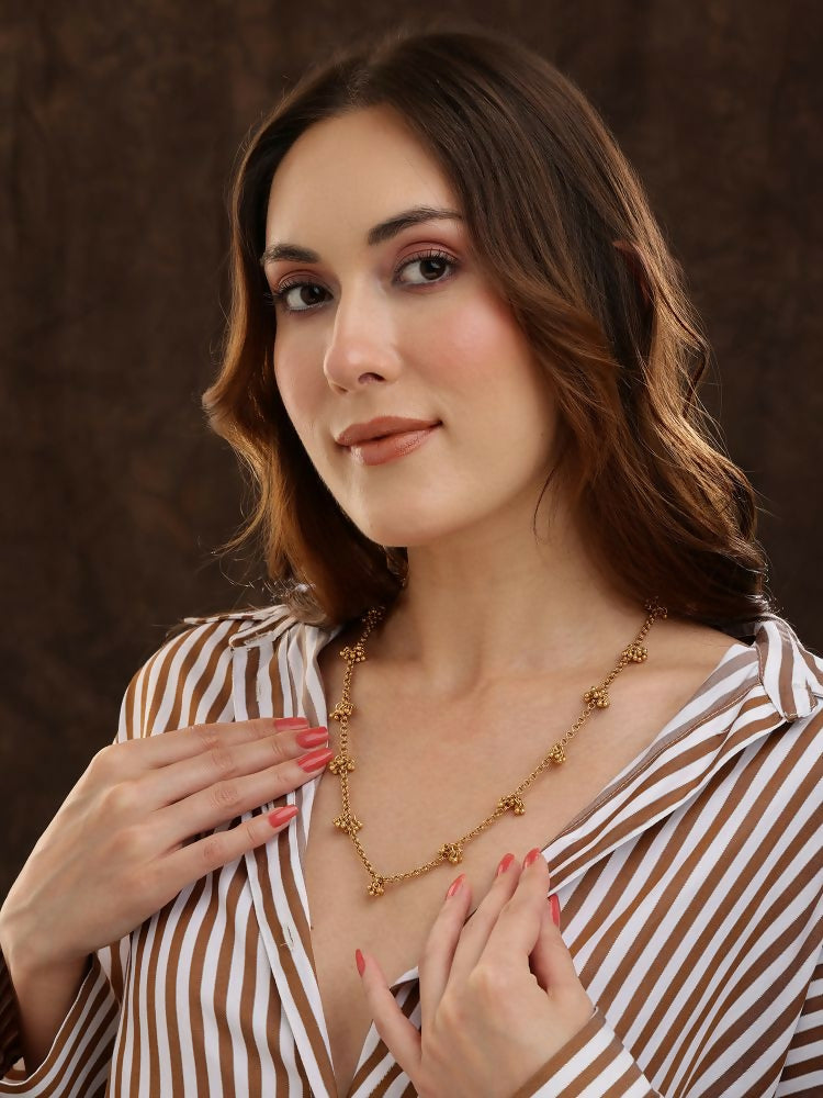 Brass Antique Polish Necklace - Ruby Raang | Grocsy