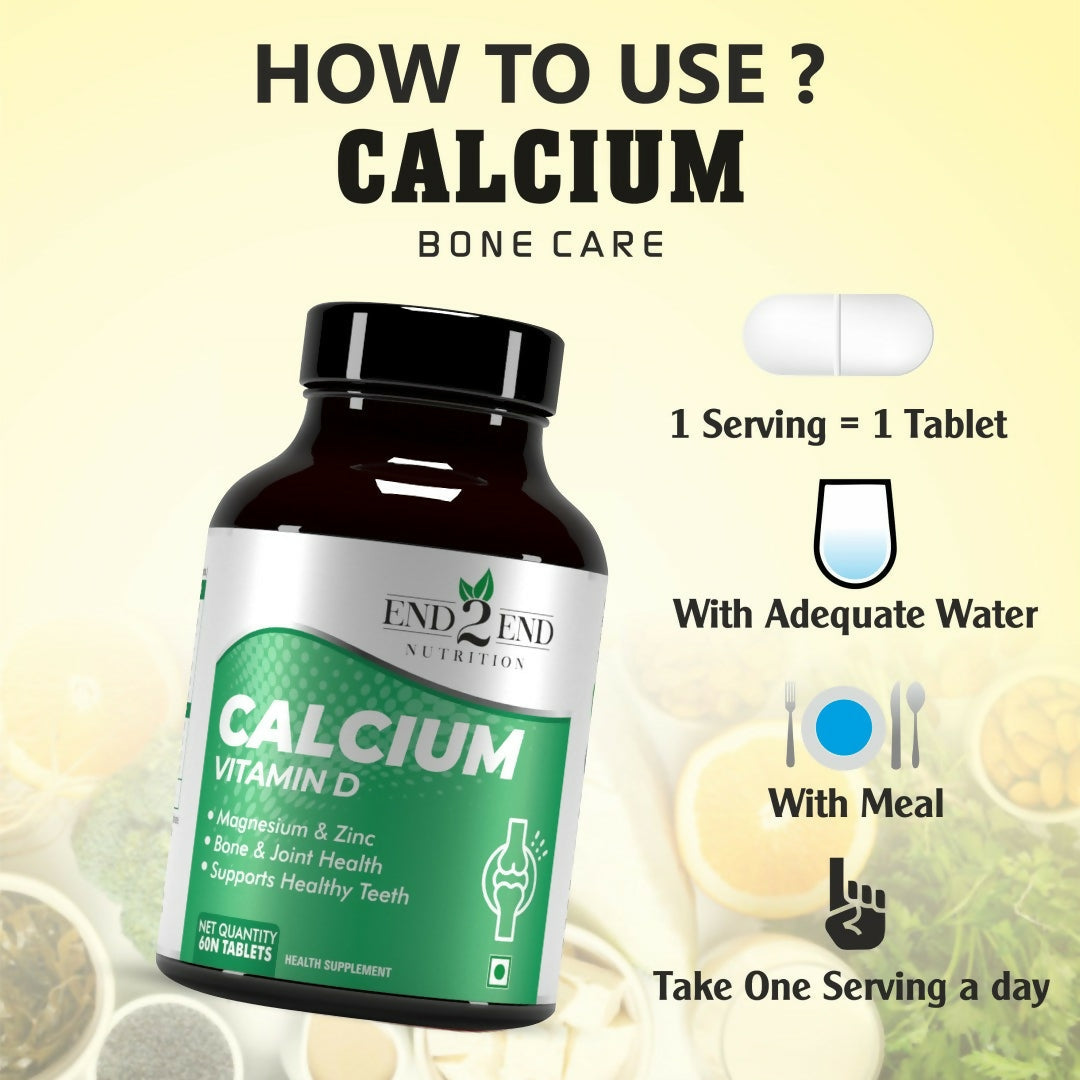 End2End Nutrition Calcium Vitamin D Tablets | Grocsy