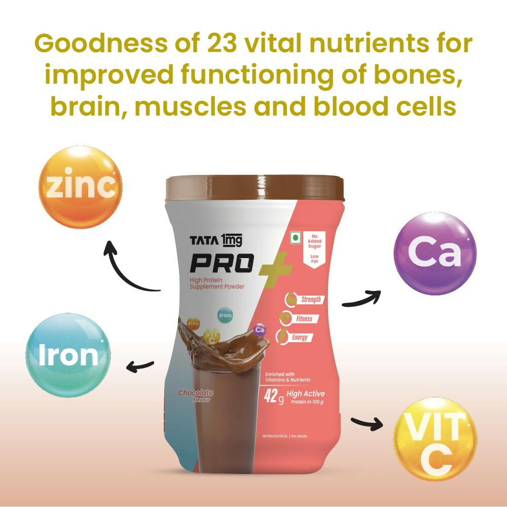 Tata 1mg Pro+ Soy Protein Supplement Powder(Chocolate Flavour) | Grocsy
