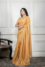 Morchari Yellow Pure Chiffon Hand Embroidery Saree And Stitched Blouse | Grocsy