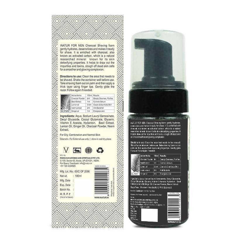 Inatur Charcoal Shaving Foam For Men | Grocsy