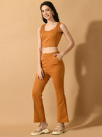 Myshka Women's Mustard Solid Party Top | Grocsy