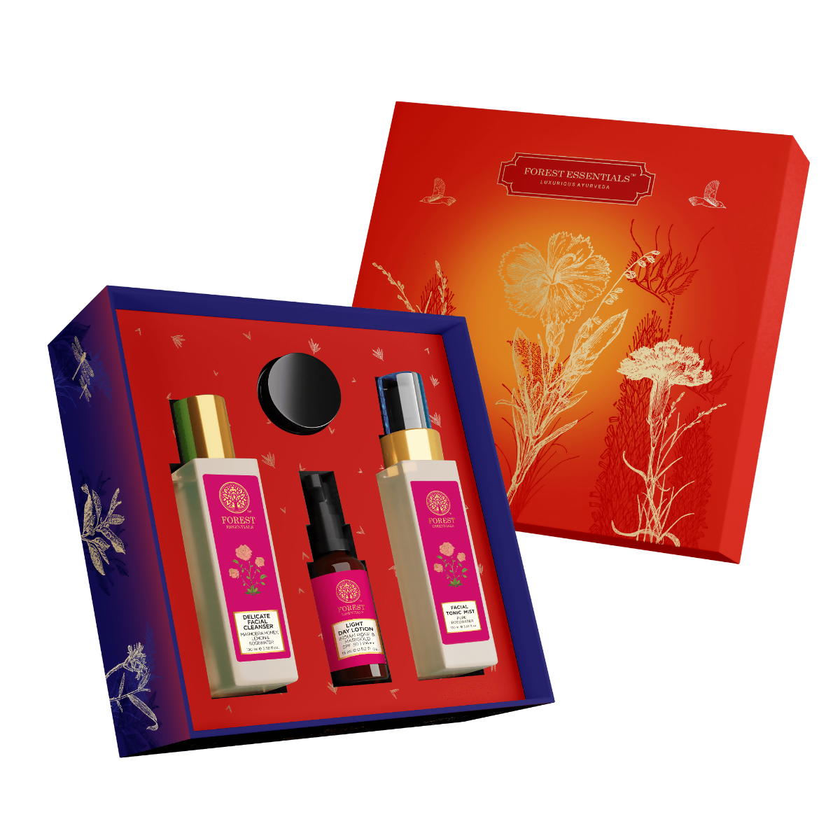 Forest Essentials Patina Rose Glow Kit Gift Box | Grocsy