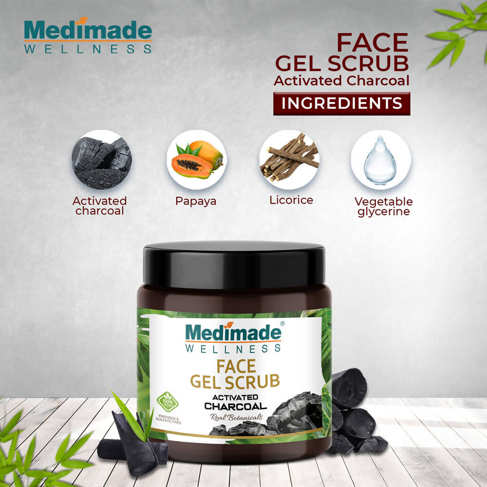 Medimade Wellness Activated Charcoal Face Gel Scrub | Grocsy