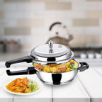 Vinod 18/8 Stainless Steel Outer Lid Sandwich Bottom Deep Pan Pressure Cooker | Grocsy