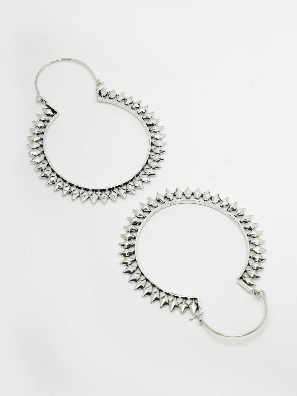 NVR Women Silver Full Circular Hoop Earrings | Grocsy