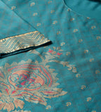 Vamika Sky Blue Printed Rayon Party And Casual Wear Kurta Set | Grocsy