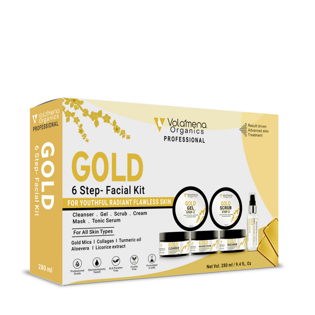 Volamena Skin Brightening Gold Facial Kit | Grocsy