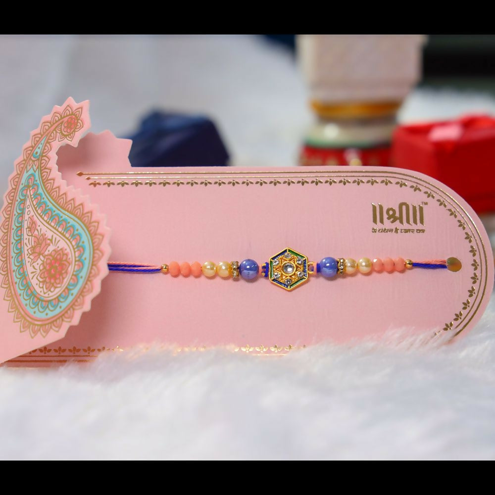 Indianvibez Kundan Stone Work Designer Rakhi | Grocsy