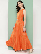 Ahalyaa Women's Traditional Wear Co-ods - Orange | Grocsy