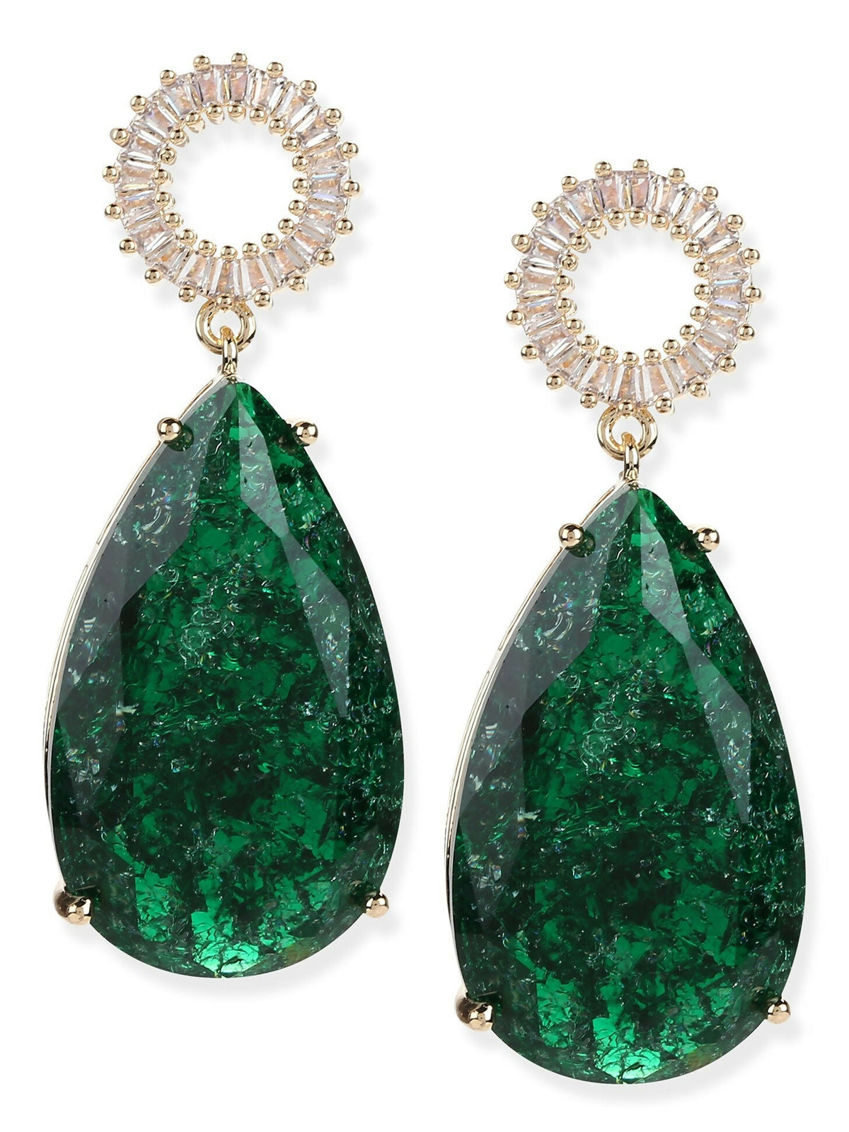 Green Druzy Quartz Earrings- Ruby Raang | Grocsy