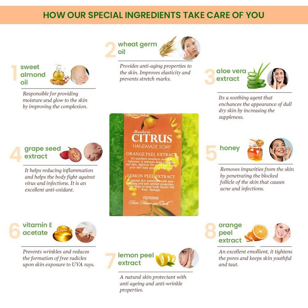 Nyassa Mandarin Citrus Soap Orange & Lemon Extracts | Grocsy