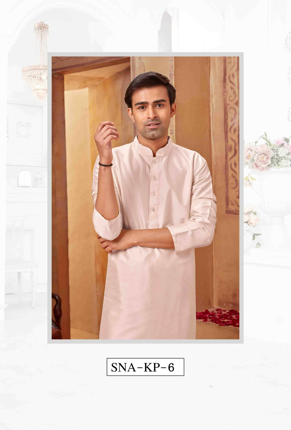 Joban Fashion Light Pink Art Silk Kurta Pyjama | Grocsy