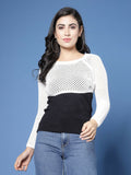 Women Winter White Color Cotton Pullover - Wool Trees | Grocsy