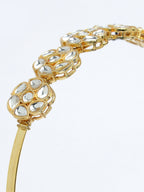 NVR Women's Gold-Polished Kundan Embellished Hairband | Grocsy