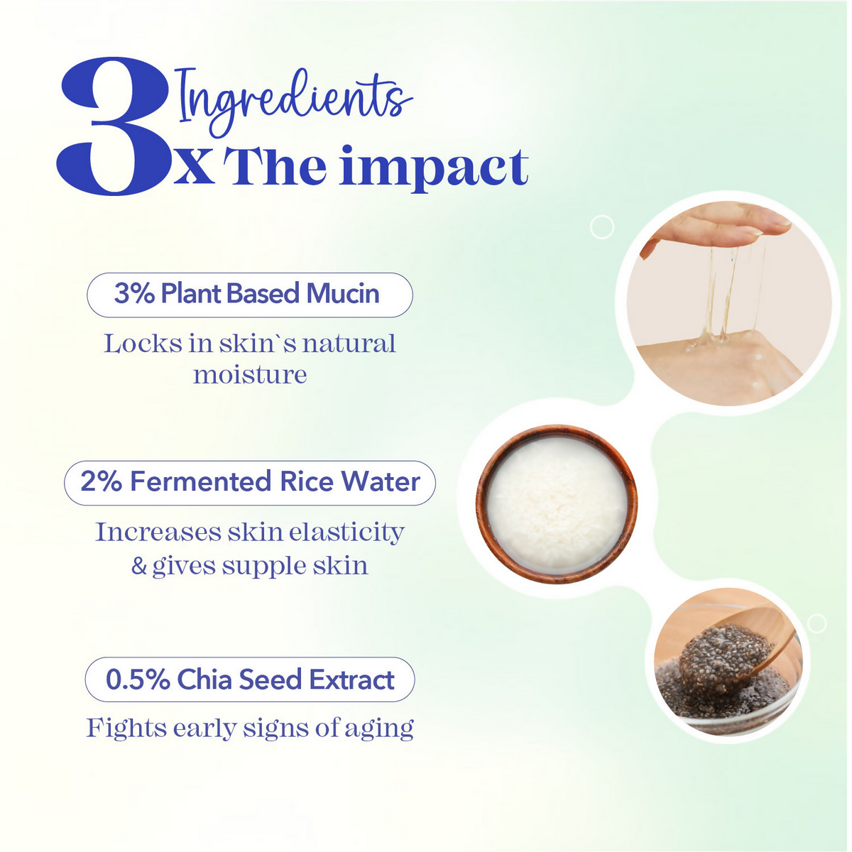 Blue Heaven Vegan Mucin Face Serum Infused with 3% Plant Based Mucin | Grocsy