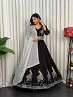 Lehenga Mart Black Designer Navratri Lehenga Choli for Women | Grocsy