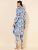 Janasya Women's White Cotton Floral Printed Casual Wrap Style Co-ords | Grocsy