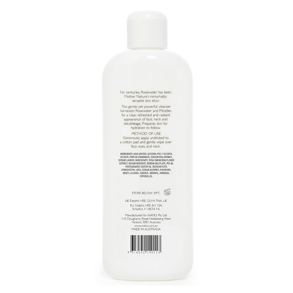Natio Rosewater Micellar Cleansing Water | Grocsy