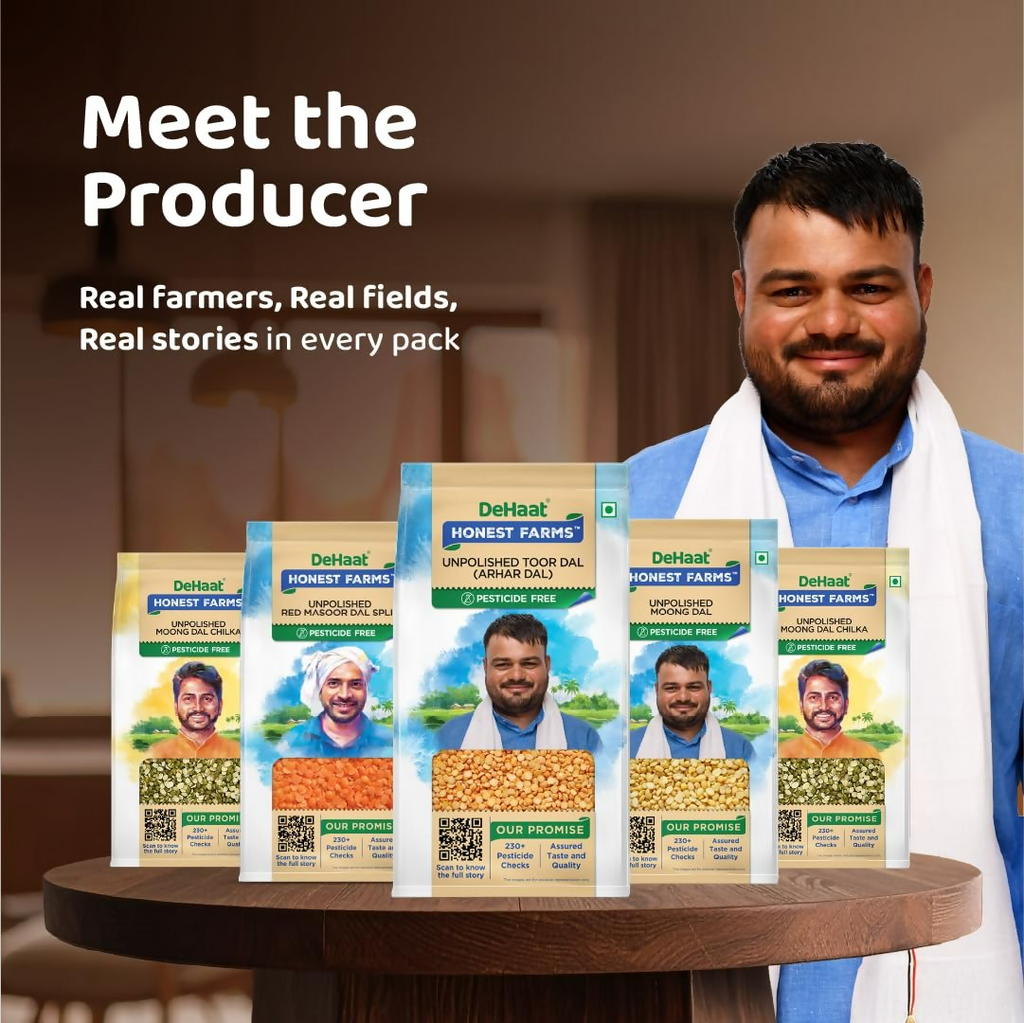 DeHaat Honest Farms Unpolished Toor Dal | Grocsy
