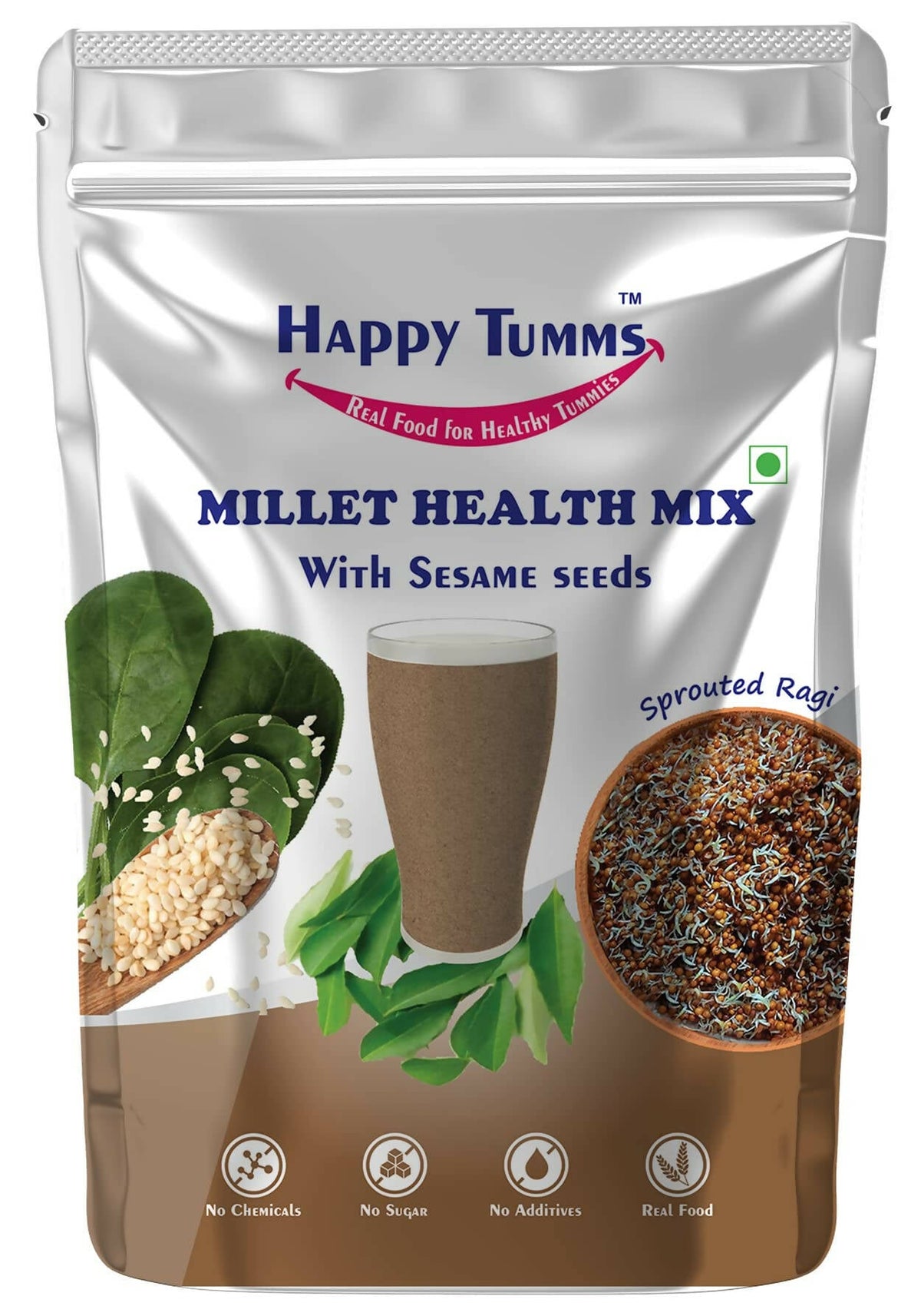 TummyFriendly Foods Organic Millet Health Mix With Sesame Seeds and Curry Leaves | Grocsy