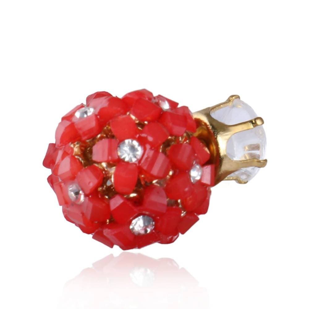 Trendoo Jewelry Gold-Polished Stylish Fancy Party Wear Red Studs | Grocsy