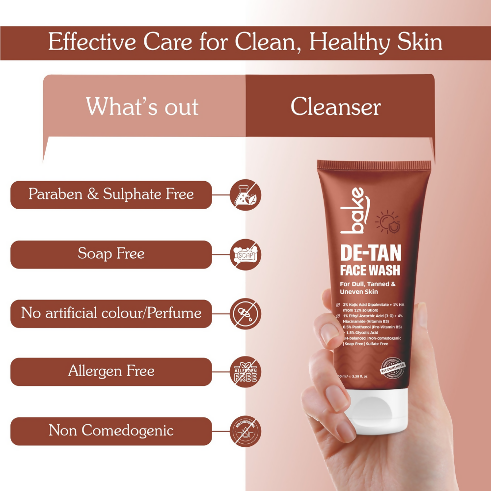 Bake De-Tan Coffee Face Wash with Kojic Acid | Grocsy
