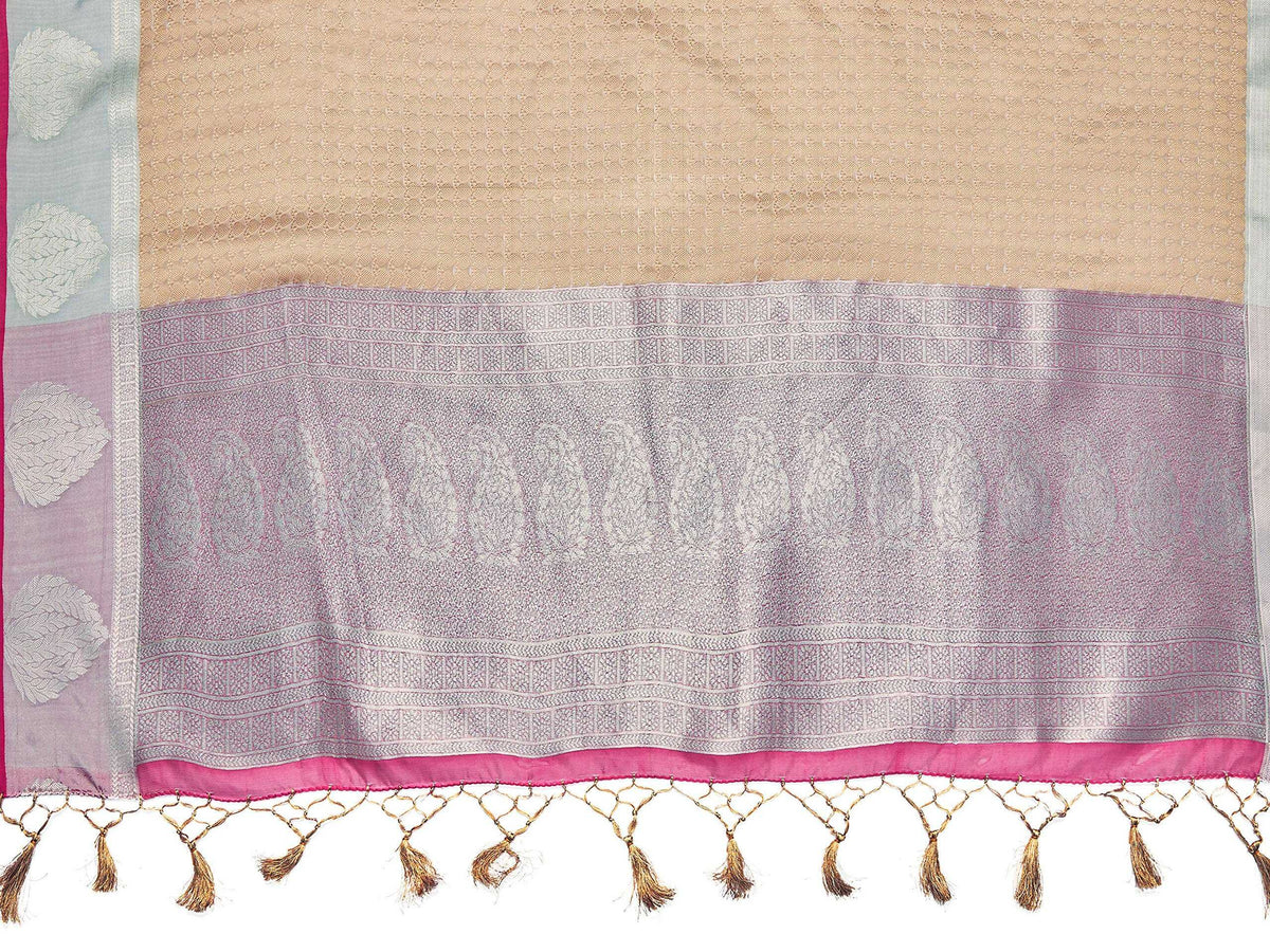 Mimosa Women's Banarasi Art Silk Brown Saree | Grocsy