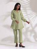 trueBrowns Green Cotton Blend Co-ord Set | Grocsy