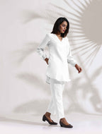 trueBrowns White Cotton Blend Co-ord Set | Grocsy