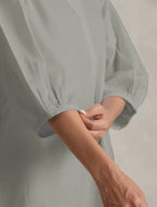trueBrowns Grey Cotton Blend Short Kurta | Grocsy