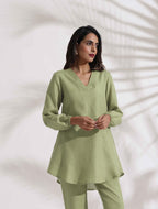 trueBrowns Green Cotton Blend Co-ord Set | Grocsy