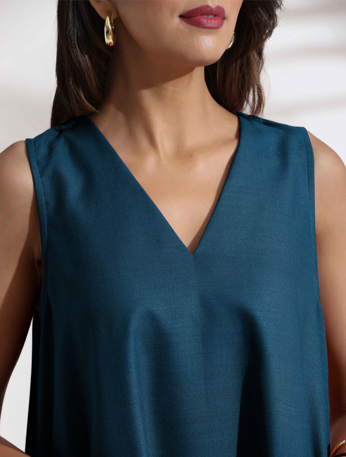 trueBrowns Dark Blue Cotton Blend Short Dress | Grocsy