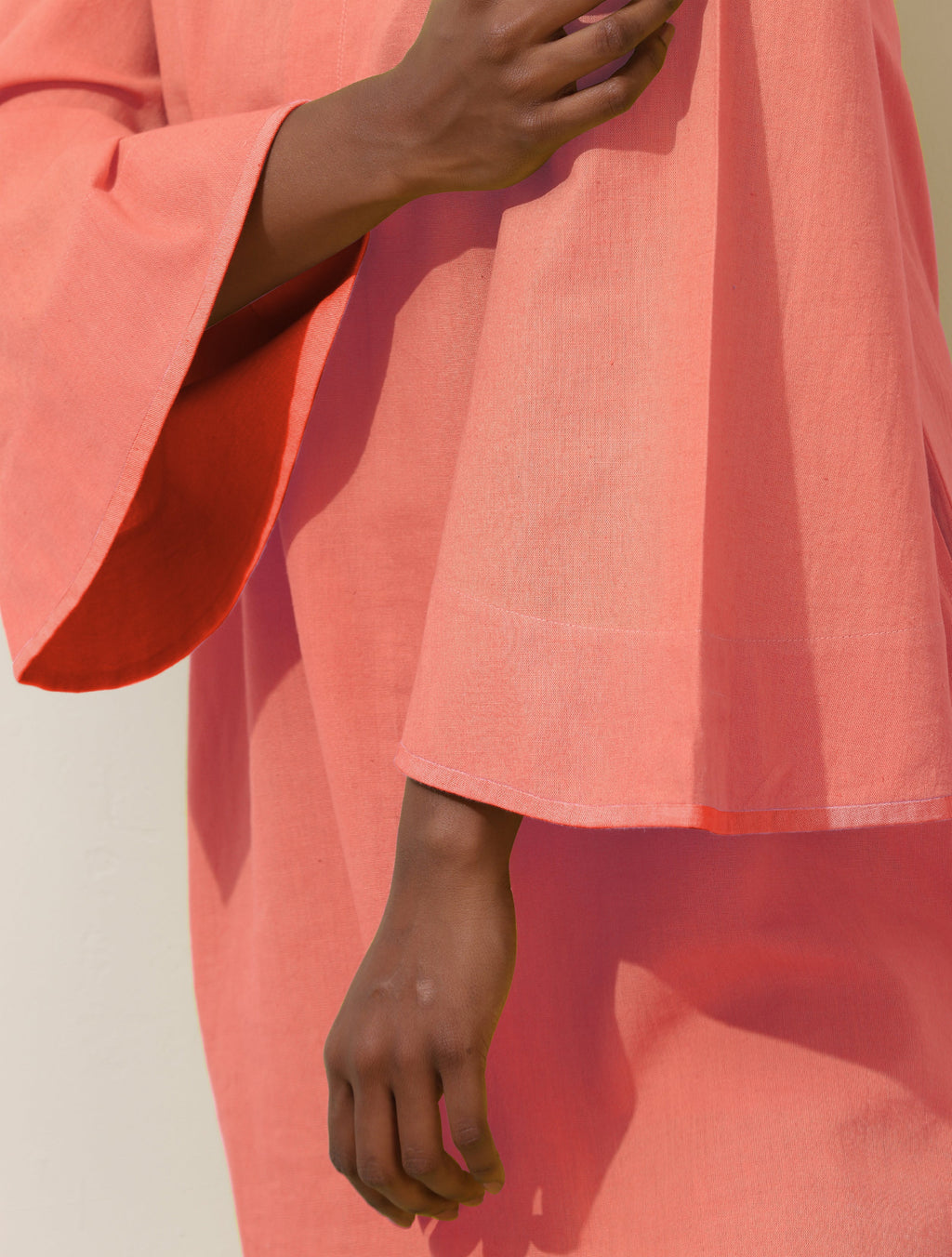 trueBrowns Pink Cotton Blend Short Dress | Grocsy