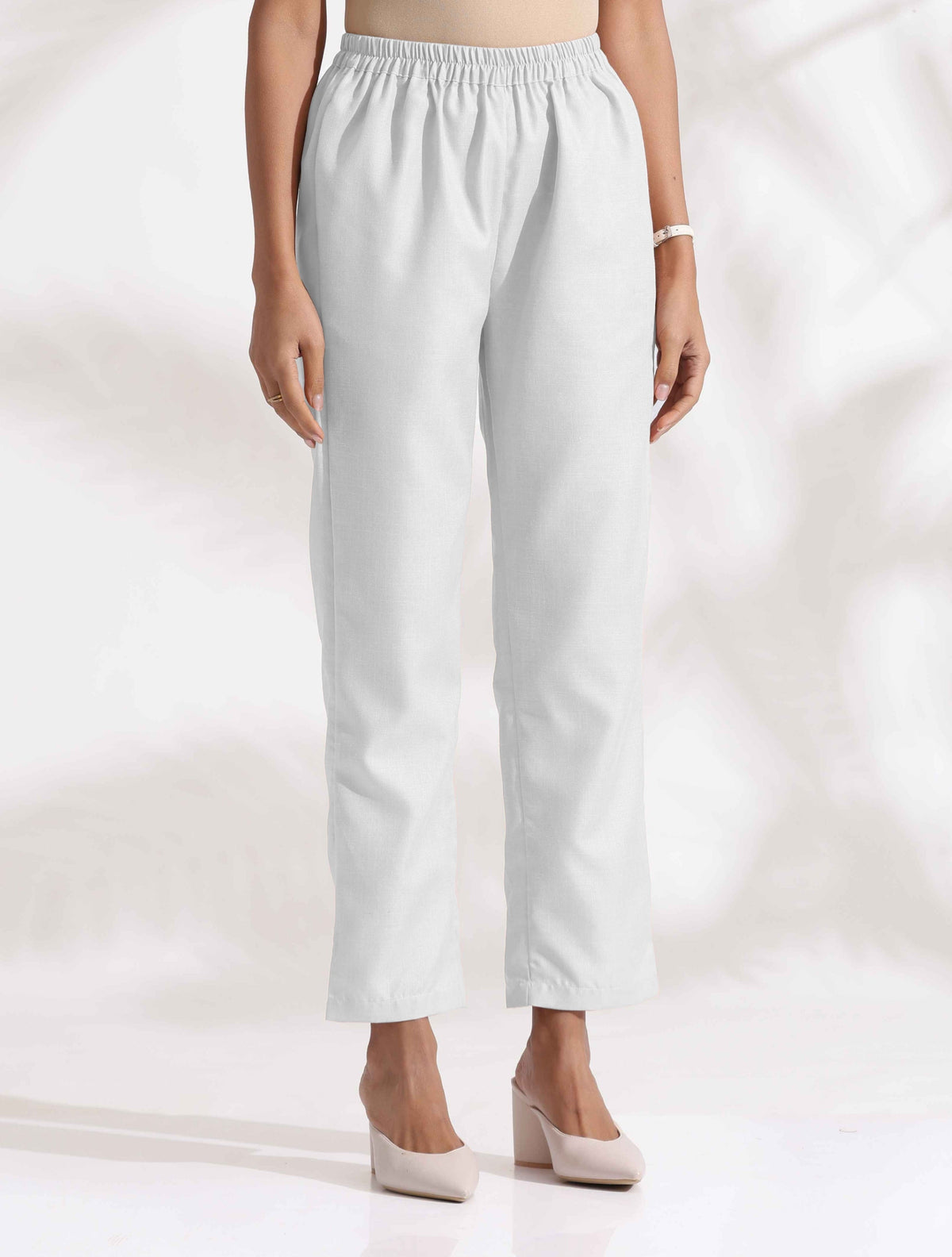 trueBrowns White Cotton Blend Kurta Co-ord Set | Grocsy