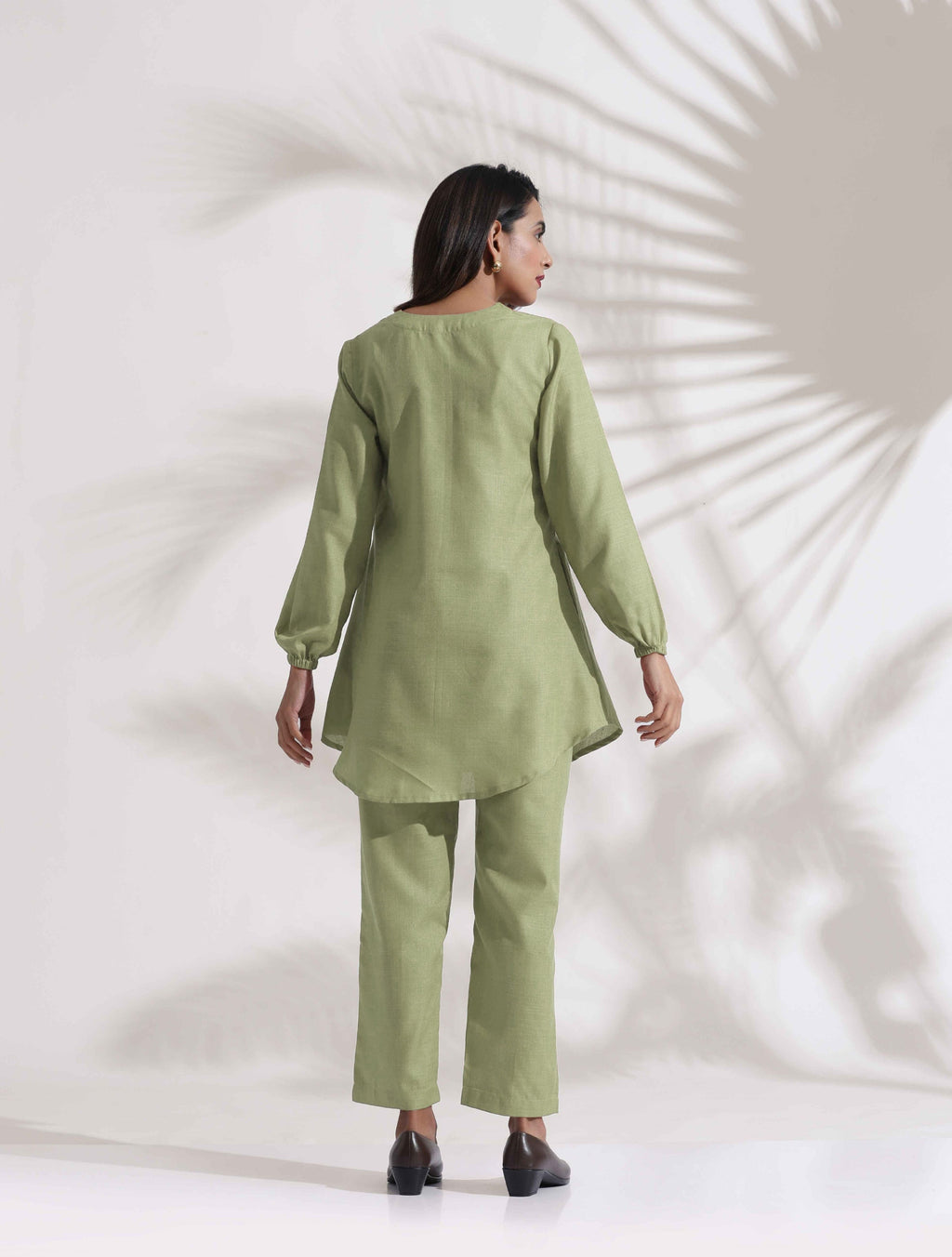 trueBrowns Green Cotton Blend Co-ord Set | Grocsy
