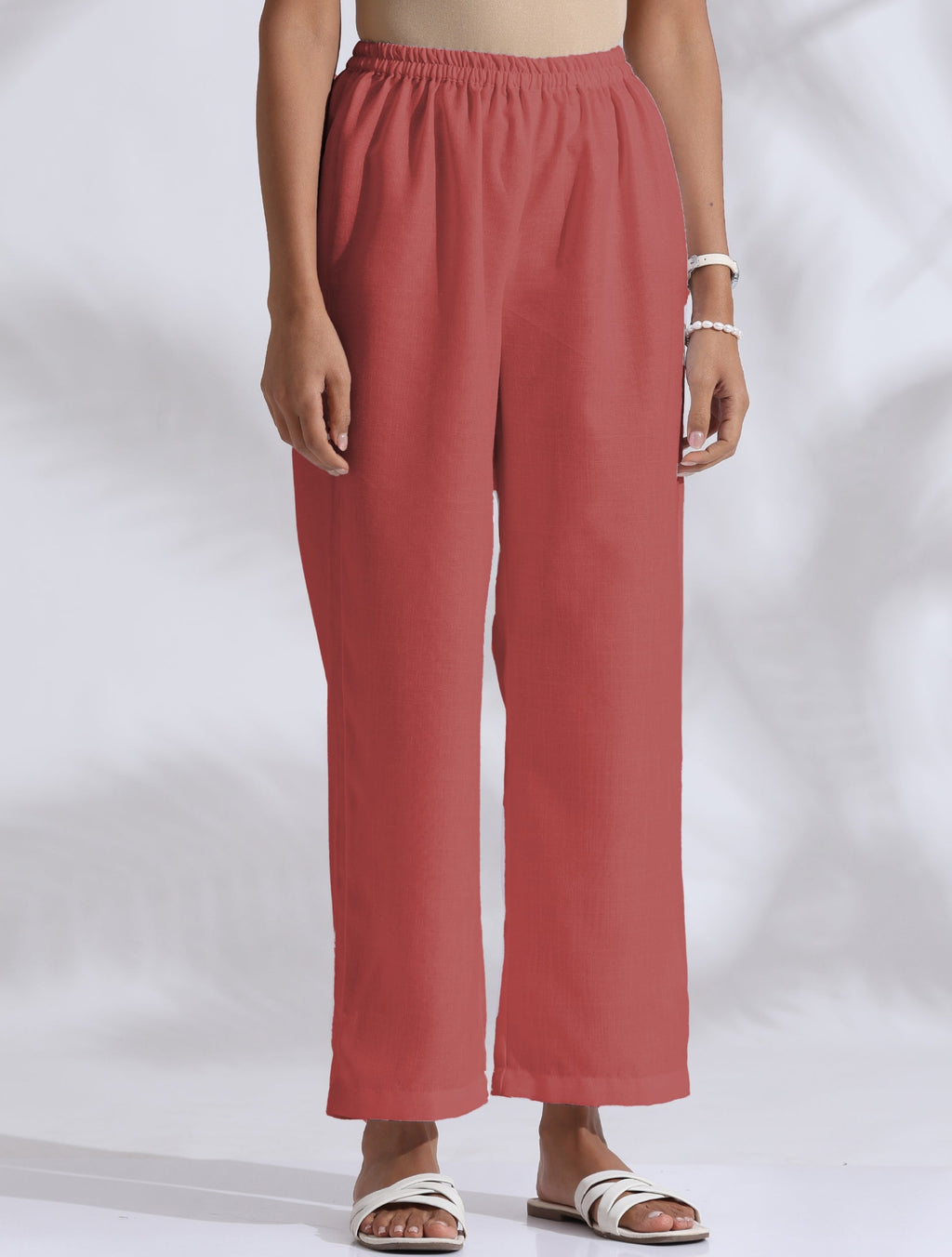 trueBrowns Pink Cotton Blend Pleated Kurta Co-ord Set | Grocsy