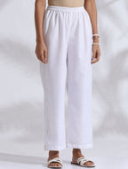 trueBrowns White Slub Kurta Co-ord Set | Grocsy