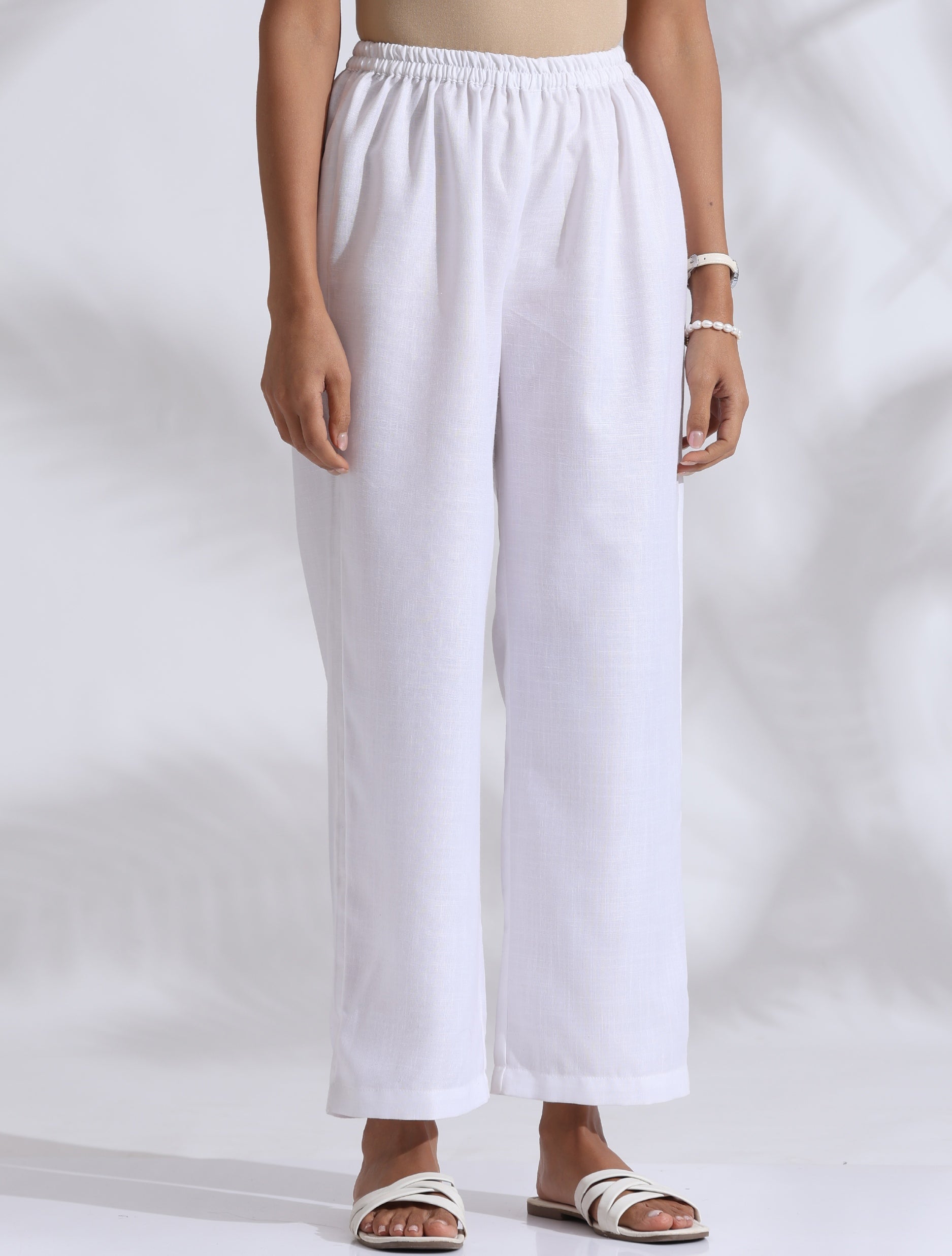 trueBrowns White Slub Kurta Co-ord Set | Grocsy