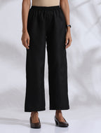 trueBrowns Black Slub Kurta Co-ord Set | Grocsy