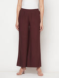 Aniyah Rayon Flared Slip-On Coffee Color Palazzo | Grocsy