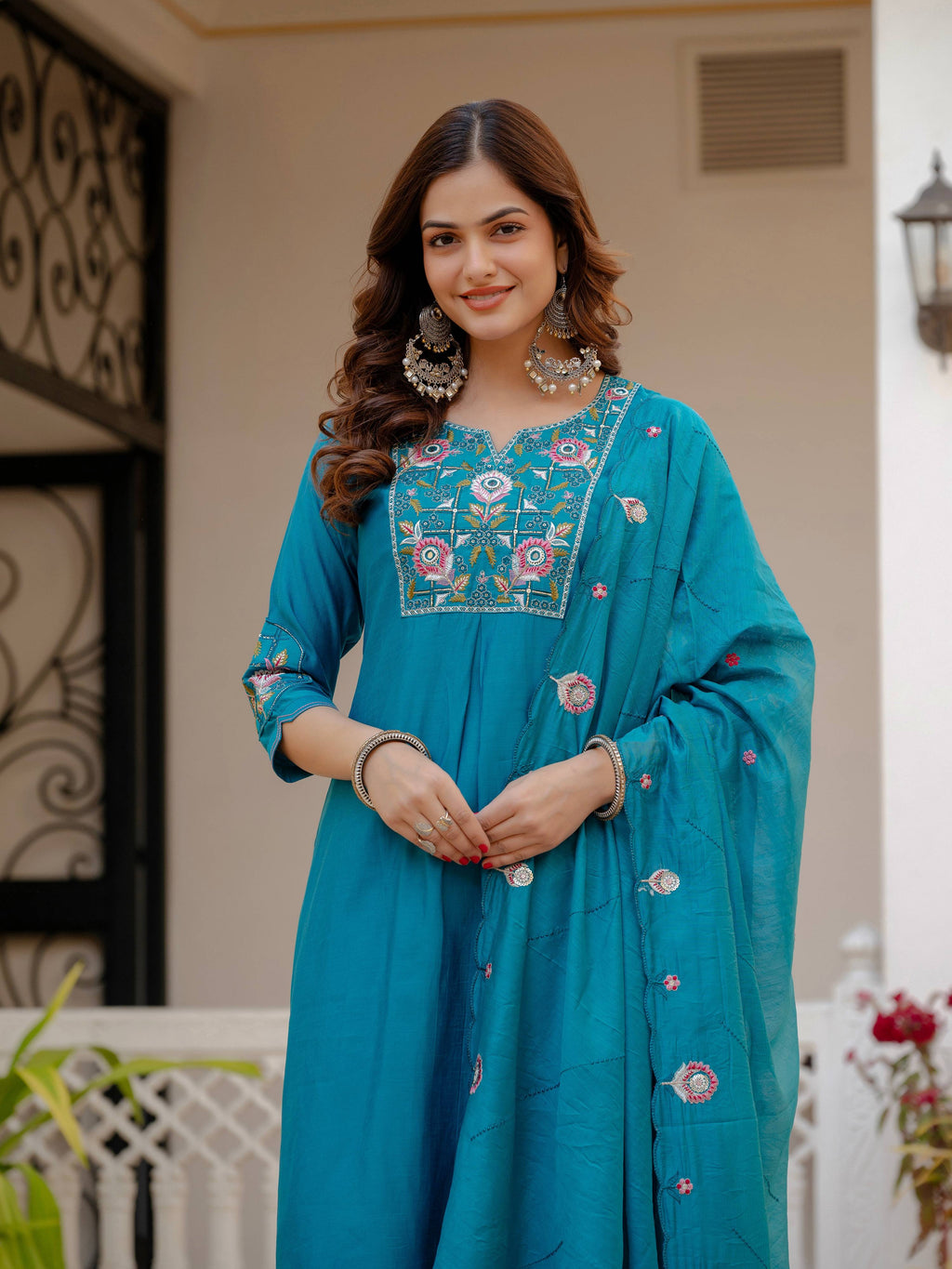 Pramukh Fab Firozi Color Viscose Mango Silk Kurta Set | Grocsy