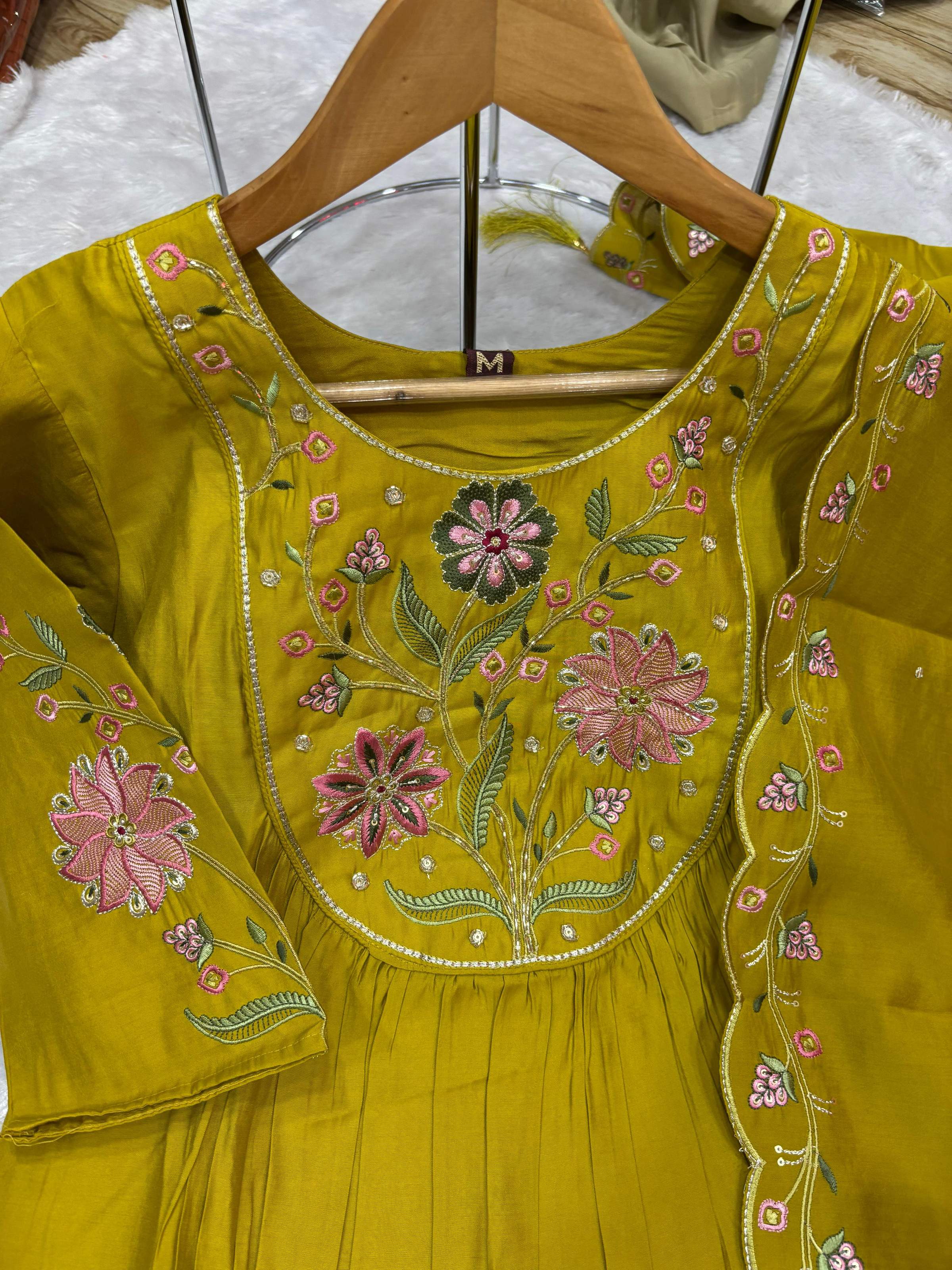 Pramukh Fab Mustard Color Viscose Roman Silk Kurta Set | Grocsy
